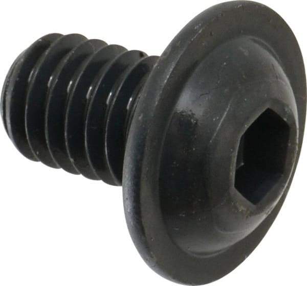 Made in USA - 5/16-18 UNC Hex Socket Drive, Button Screw - Alloy Steel, Black Oxide Finish, Fully Threaded, 1/2" Length Under Head - Benchmark Tooling