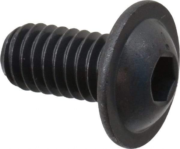 Made in USA - 5/16-18 UNC Hex Socket Drive, Button Screw - Alloy Steel, Black Oxide Finish, Fully Threaded, 5/8" Length Under Head - Benchmark Tooling