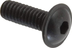 Made in USA - #8-32 UNC Hex Socket Drive, Button Screw - Alloy Steel, Black Oxide Finish, Fully Threaded, 1/2" Length Under Head - Benchmark Tooling