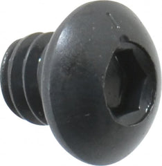 Made in USA - 1/4-20 UNC Hex Socket Drive, Button Screw - Alloy Steel, Black Oxide Finish, Fully Threaded, 1/4" Length Under Head - Benchmark Tooling