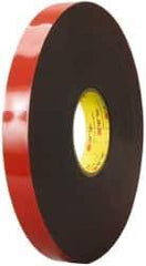 3M - 1/2" x 36 Yd Acrylic Adhesive Double Sided Tape - 45 mil Thick, Black, Acrylic Foam Liner, Continuous Roll, Series 5952 - Benchmark Tooling