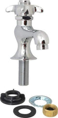 B&K Mueller - Standard, One Handle Design, Chrome, Round Deck Plate Single Mount Faucet - 4 Spoke Handle - Benchmark Tooling