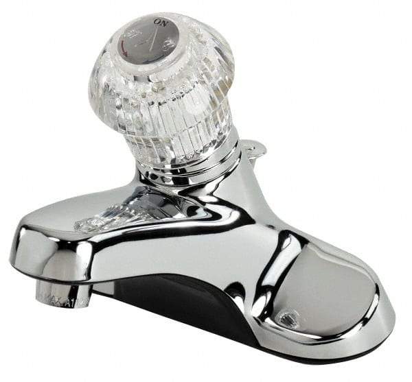 B&K Mueller - Knob Handle, Deck Plate Bathroom Faucet - One Handle, Pop Up Drain, Standard Spout - Benchmark Tooling