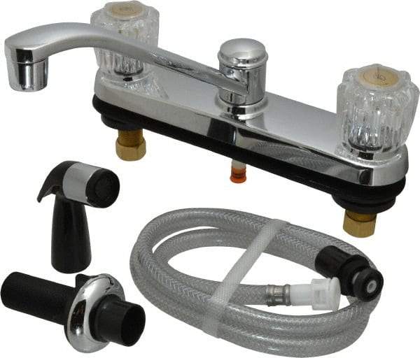 B&K Mueller - Deck Plate Mount, Kitchen Faucet with Spray - Two Handle, Knob Handle, Standard Spout - Benchmark Tooling