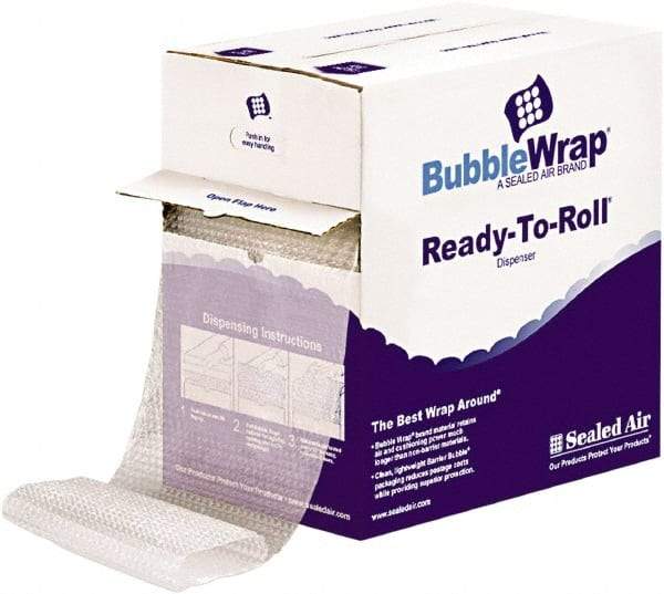 Sealed Air - 65' Long x 12" Wide x 1/2" Thick, Large Sized Bubble Roll - Clear - Benchmark Tooling