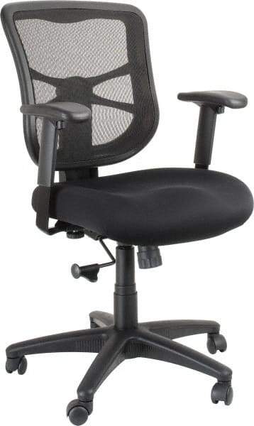 ALERA - 36-5/8 to 42-7/8" High Mid Back Chair - 25" Wide x 26" Deep, Mesh Seat, Black - Benchmark Tooling