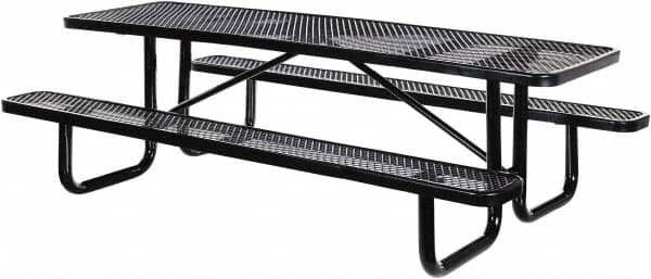 Vestil - 72" Long x 61-5/8" Wide x 30.38" High Stationary Activity/Utility Table without Back Rests - Black, Steel - Benchmark Tooling