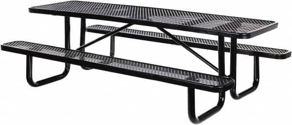 Vestil - 96" Long x 61-5/8" Wide x 30.38" High Stationary Activity/Utility Table without Back Rests - Black, Steel - Benchmark Tooling