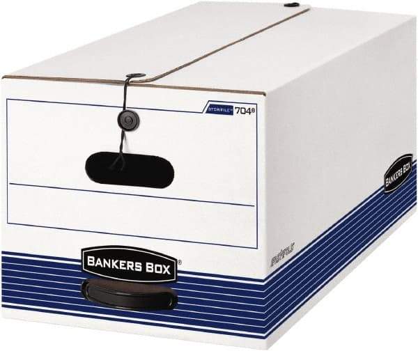 BANKERS BOX - 1 Compartment, 15 Inch Wide x 24 Inch Deep x 10 Inch High, File Storage Box - Paper, White and Blue - Benchmark Tooling