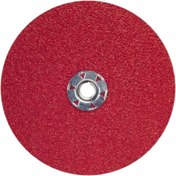 Norton - 7" Diam 5/8-11 Threaded Hole 24 Grit Fiber Disc - Very Coarse Grade, Ceramic Alumina, 8,600 Max RPM - Benchmark Tooling
