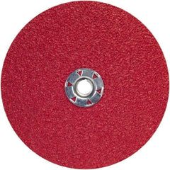 Norton - 7" Diam 5/8-11 Threaded Hole 24 Grit Fiber Disc - Very Coarse Grade, Ceramic Alumina, 8,600 Max RPM - Benchmark Tooling