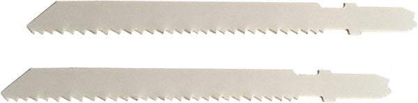 Disston - 3-1/2" Long, 10 to 14 Teeth per Inch, Bi-Metal Jig Saw Blade - Toothed Edge, 0.06" Thick, U-Shank, Raker Tooth Set - Benchmark Tooling