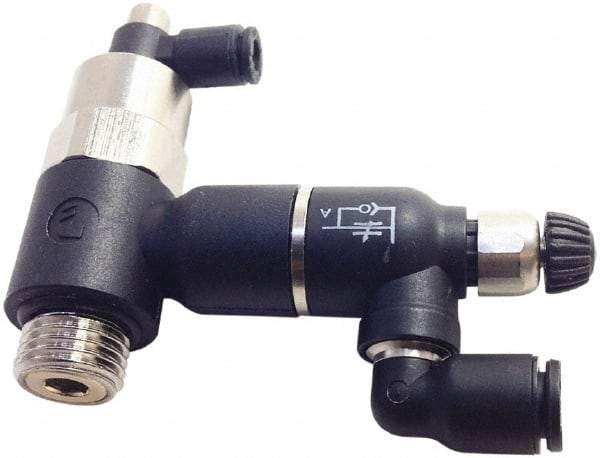 Legris - Speed & Flow Control Valves   Valve Type: Piloted Non-Return w/Flow Regulator & Exhaust    Male Thread Size: 1/4 - Benchmark Tooling