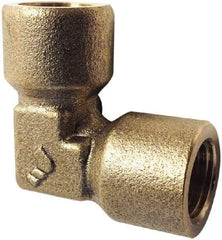 Legris - 1/4 Female Thread, Brass Industrial Pipe 90° Female Elbow - FBSPP, 3,626 psi - Benchmark Tooling