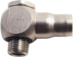 Legris - 4mm Outside Diam, M5x0.8 Metric, Nickel Plated Brass Push-to-Connect Tube Single Banjo - 435 Max psi, Tube to Metric Thread Connection, FKM O-Ring - Benchmark Tooling