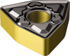 Sandvik Coromant - WNMG432 KM Grade 3225 Carbide Turning Insert - 80° Trigon, 1/2" Inscr Circle, 3/16" Thick, 1/32" Corner Radius - Benchmark Tooling