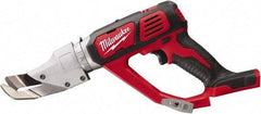 Milwaukee Tool - 3,000 SPM, 18 Volt, Inline Handle, Handheld Cordless Shear - 18 Gauge (Mild Steel) Cutting Capacity - Benchmark Tooling