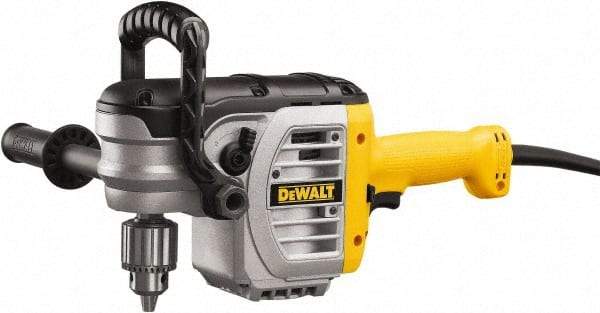 DeWALT - 1/2" Keyed Chuck, 330 & 1,300 RPM, End Handle Electric Drill - 11 Amps, 120 Volts, Reversible, Includes Chuck Key with Holder & 2-Position Side Handle - Benchmark Tooling