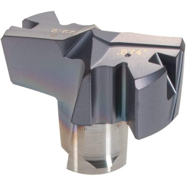 Iscar - Series FCP, 22.2mm Diam Grade IC908 Replaceable Drill Tip - Carbide, TiAlN/TiN Finish, 22 Seat Size - Benchmark Tooling
