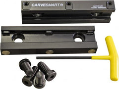 CarveSmart - 3/4" Jaw Width, 1.685" Jaw Height, 3/4" Jaw Thickness, Quick Change Jaw System Vise Jaw Sets - Aluminum, Bolt-On, 2 Jaws, Soft Jaws - Benchmark Tooling