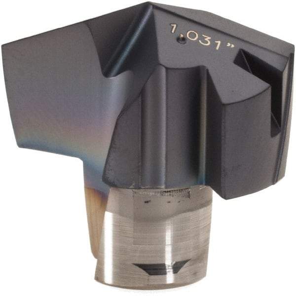 Iscar - Series ICP, 26.19mm Diam Grade IC908 Replaceable Drill Tip - Carbide, TiAlN/TiN Finish, 26 Seat Size - Benchmark Tooling