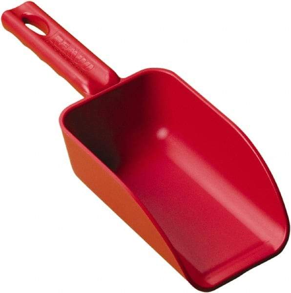 Remco - 16 oz Red Polypropylene Flat Bottom Scoop - 3.2" Wide x 2" Deep Bowl, 10.4" OAL - Benchmark Tooling