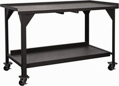 Durham - 60 Wide x 30" Deep x 39-1/2" High, Steel Workbench - Fixed Legs, Gray - Benchmark Tooling