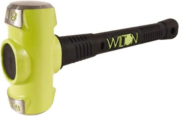 Wilton - 8 Lb Head, 16" Long Sledge Hammer - Steel Head, Steel Handle with Grip - Benchmark Tooling