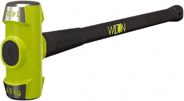 Wilton - 14 Lb Head, 24" Long Sledge Hammer - Steel Head, Steel Handle with Grip - Benchmark Tooling