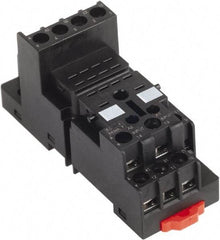 Schneider Electric - 250 Volt, 10 Amp, Flat Relay Socket - DIN Rail Mount, Panel Mount, IP20, Box Lug Mixed Terminal - Benchmark Tooling