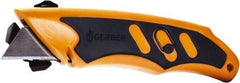 Gerber - Fixed Utility Knife - 1.3" Carbon Steel Blade, Orange & Black Rubber Handle, 1 Blade Included - Benchmark Tooling