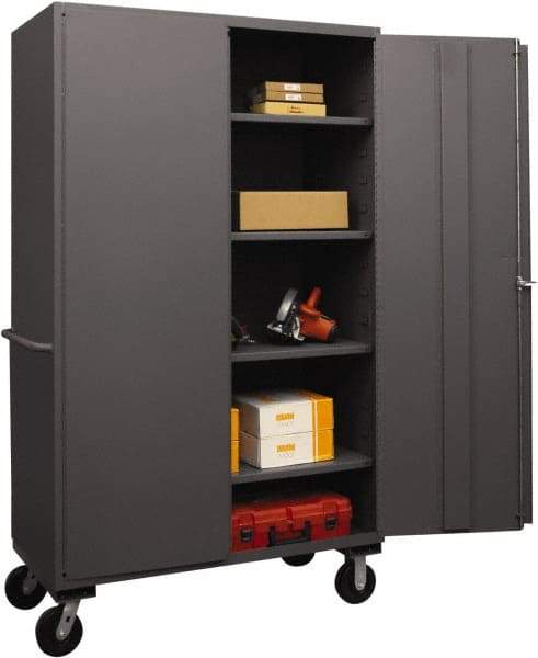 Durham - 4 Shelf Locking Storage Cabinet - Steel, 48" Wide x 24" Deep x 80" High, Gray - Benchmark Tooling