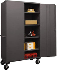 Durham - 4 Shelf Locking Storage Cabinet - Steel, 48" Wide x 24" Deep x 80" High, Gray - Benchmark Tooling