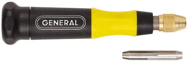 General - 4-1/2" Long, 1/8" Capacity, Pin Vise - Handle Storage, 5 Pieces - Benchmark Tooling