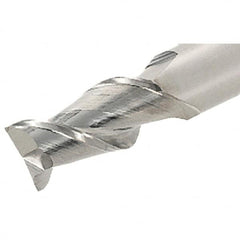 Iscar - 5/8", 1" LOC, 5/8" Shank Diam, 3-1/2" OAL, 2 Flute, Solid Carbide Square End Mill - Single End, Uncoated, Spiral Flute, 45° Helix, Right Hand Cut, Right Hand Flute - Benchmark Tooling