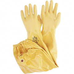 SHOWA - 12 mil Thick, Chemical Resistant Gloves - 26" GOLD LRG 1/PR CHEM RESISTANT NITRL GLV - Benchmark Tooling