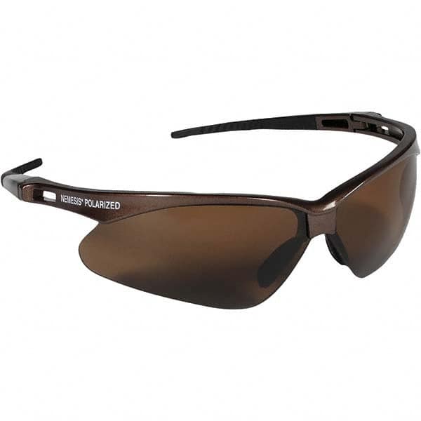 Jackson Safety - Brown Lenses, Framed Polarized Glasses - Scratch Resistant, Brown Frame, Size Universal, Wrap Around - Benchmark Tooling