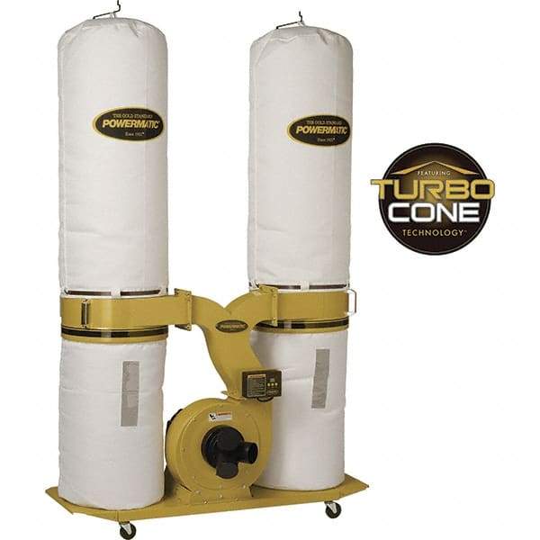 Jet - 230 Volt Dust Collector - 230 CFM Air Flow, 11.31" Static Pressure Water Level - Benchmark Tooling