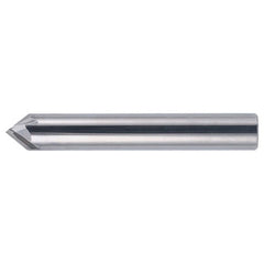 ‎1/4″ × 1/4″ × 2-1/2″ STR / RHC Solid Carbide 4-Flute Single End Chamfer Tool - Bright - Exact Industrial Supply