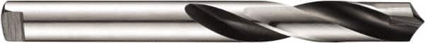 DORMER - 6.8mm 118° Spiral Flute Carbide-Tipped Screw Machine Drill Bit - Bright/Oxide Finish, Right Hand Cut, 40mm Flute Length, 80mm OAL, Four Facet Point, Tanged Shank - Benchmark Tooling