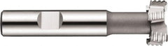 DORMER - 18mm Cut Diam, 8mm Cut Width, 0.315" Neck Diam, 0.4724" Shank Diam, Cobalt T-Slot Cutter - Uncoated, 10mm Bolt, Staggered Teeth, 6 Teeth, Weldon Flat - Benchmark Tooling