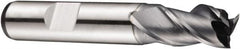 DORMER - 11mm Diam, 13mm LOC, 3 Flute Powdered Metal Keyway End Mill - Spiral Flute, AlCrN Finish, 12mm Shank Diam, 70mm OAL, 40° Helix, Centercutting - Benchmark Tooling