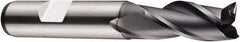 DORMER - 12mm Diam, 26mm LOC, 3 Flute Powdered Metal Keyway End Mill - Spiral Flute, AlCrN Finish, 12mm Shank Diam, 83mm OAL, 30° Helix, Centercutting - Benchmark Tooling