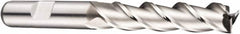 DORMER - 3 Flute Powdered Metal Roughing & Finishing Square End Mill - Uncoated, Weldon Shank, 40° Helix, Centercutting, Extra Long Length - Benchmark Tooling