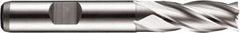 DORMER - 4 Flute Powdered Metal Roughing & Finishing Square End Mill - Uncoated, Weldon Shank, 30° Helix, Centercutting, Regular Length - Benchmark Tooling