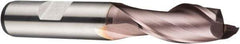 DORMER - 11mm Diam, 22mm LOC, 2 Flute Powdered Metal Keyway End Mill - Spiral Flute, TiCN Finish, 12mm Shank Diam, 79mm OAL, 30° Helix, Centercutting - Benchmark Tooling