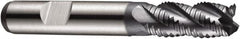 DORMER - 9mm Diam, Coarse Pitch, 19mm LOC, 4 Flute Powdered Metal Roughing Square End Mill - AlCrN Finish, 69mm OAL, 10mm Shank Diam, Single End, Centercutting, 35° Helix - Benchmark Tooling