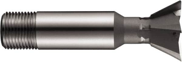 DORMER - 1-3/8" Diam x 0.5709" Width of Cut, 60° Included Angle, High Speed Steel Dovetail Cutter - 1" Shank Diam, Uncoated - Benchmark Tooling