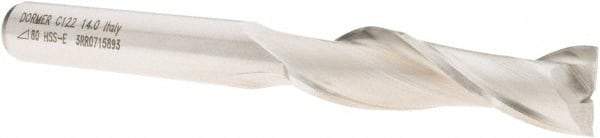 DORMER - 2 Flute Cobalt Roughing & Finishing Square End Mill - Uncoated, Straight Shank, 30° Helix, Centercutting, Extra Long Length - Benchmark Tooling