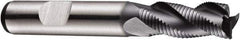 DORMER - 11mm Diam, Fine Pitch, 22mm LOC, 3 Flute Powdered Metal Roughing Square End Mill - AlCrN Finish, 79mm OAL, 12mm Shank Diam, Single End, Centercutting, 35° Helix - Benchmark Tooling